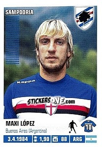 Sticker Maxi López - Calciatori 2012-2013 n. 415 - Panini
