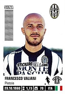 Sticker Francesco Valiani - Calciatori 2012-2013 n. 428 - Panini