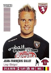 Sticker Jean-François Gillet - Calciatori 2012-2013 n. 441 - Panini