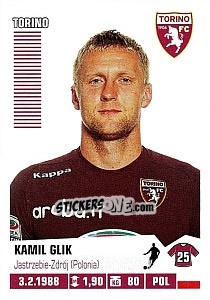 Sticker Kamil Glik - Calciatori 2012-2013 n. 444 - Panini
