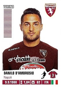 Sticker Danilo D'Ambrosio - Calciatori 2012-2013 n. 452 - Panini