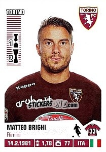 Sticker Matteo Brighi - Calciatori 2012-2013 n. 455 - Panini