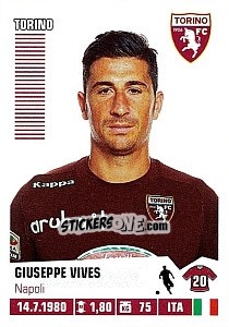 Sticker Giuseppe Vives - Calciatori 2012-2013 n. 456 - Panini