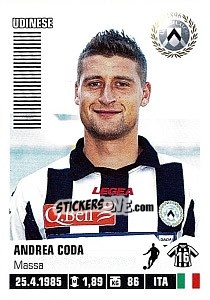 Sticker Andrea Coda - Calciatori 2012-2013 - Panini