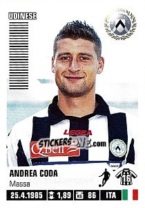 Sticker Andrea Coda - Calciatori 2012-2013 n. 473 - Panini
