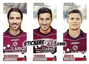 Sticker Lambrughi / Ceccherini / Prutsch - Calciatori 2012-2013 n. 588 - Panini