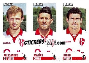 Sticker De Vitis / Cuffa / Farias - Calciatori 2012-2013 n. 613 - Panini