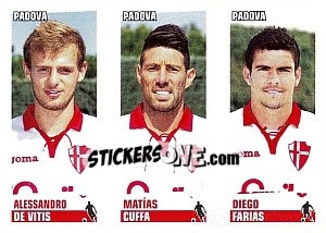 Sticker De Vitis / Cuffa / Farias - Calciatori 2012-2013 - Panini