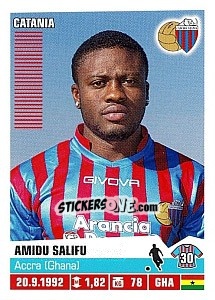 Sticker Amidu Salifu (Catania) - Calciatori 2012-2013 n. A19 - Panini