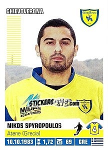 Cromo Nikos Spyropoulos (ChievoVerona) - Calciatori 2012-2013 - Panini