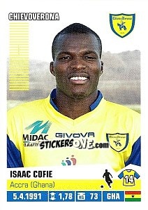 Sticker Isaac Cofie (ChievoVerona) - Calciatori 2012-2013 n. A24 - Panini