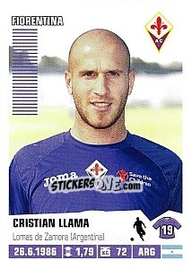 Figurina Cristian Llama (Fiorentina) - Calciatori 2012-2013 n. A26 - Panini