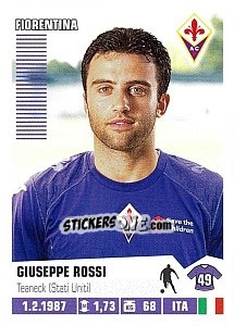 Sticker Giuseppe Rossi (Fiorentina) - Calciatori 2012-2013 n. A29 - Panini