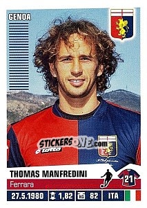 Figurina Thomas Manfredini (Genoa) - Calciatori 2012-2013 - Panini