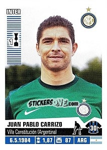 Sticker Juan Pablo Carrizo (Inter) - Calciatori 2012-2013 n. A36 - Panini