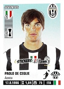 Sticker Paolo De Ceglie (Juventus) - Calciatori 2012-2013 - Panini