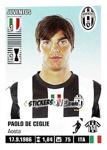 Sticker Paolo De Ceglie (Juventus) - Calciatori 2012-2013 n. A41 - Panini