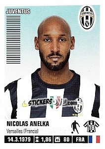 Sticker Nicolas Anelka (Juventus) - Calciatori 2012-2013 n. A45 - Panini