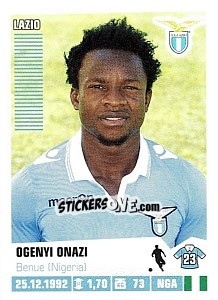 Cromo Ogenyi Onazi (Lazio) - Calciatori 2012-2013 - Panini