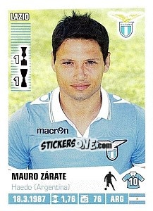 Sticker Mauro Zárate (Lazio) - Calciatori 2012-2013 n. A49 - Panini