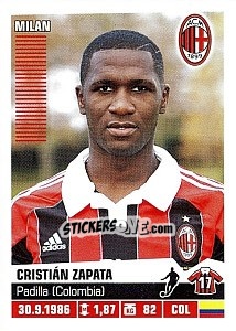 Sticker Cristián Zapata (Milan) - Calciatori 2012-2013 n. A51 - Panini