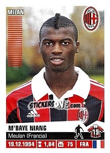 Sticker M'Baye Niang (Milan) - Calciatori 2012-2013 n. A54 - Panini