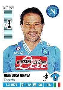 Sticker Gianluca Grava (Napoli) - Calciatori 2012-2013 - Panini