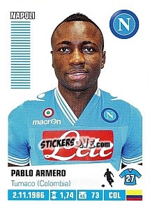 Figurina Pablo Armero (Napoli) - Calciatori 2012-2013 - Panini