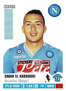Sticker Omar El Kaddouri (Napoli) - Calciatori 2012-2013 n. A59 - Panini