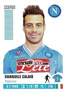 Cromo Emanuele Calaiò (Napoli) - Calciatori 2012-2013 - Panini