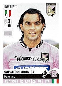 Cromo Salvatore Aronica (Palermo) - Calciatori 2012-2013 - Panini