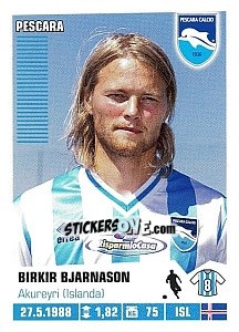 Sticker Birkir Bjarnason (Pescara) - Calciatori 2012-2013 n. A72 - Panini