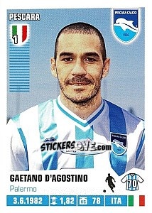 Cromo Gaetano D'Agostino (Pescara) - Calciatori 2012-2013 - Panini