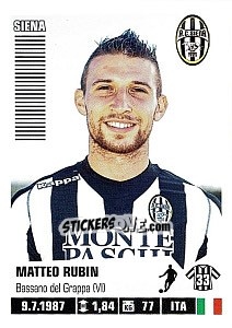 Sticker Matteo Rubin (Siena) - Calciatori 2012-2013 n. A88 - Panini