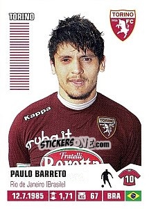 Figurina Paulo Barreto (Torino) - Calciatori 2012-2013 - Panini