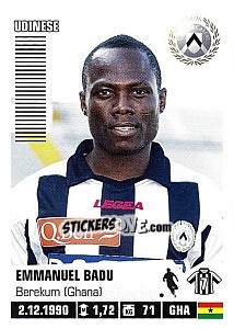 Cromo Emmanuel Badu (Udinese) - Calciatori 2012-2013 - Panini