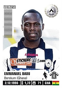 Sticker Emmanuel Badu (Udinese) - Calciatori 2012-2013 n. A98 - Panini
