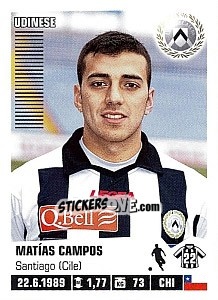 Sticker Matías Campos (Udinese) - Calciatori 2012-2013 n. A99 - Panini