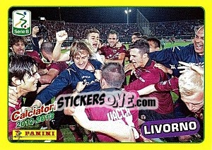 Sticker Terza Classificata Serie bwin - Livorno - Calciatori 2012-2013 n. V16 - Panini