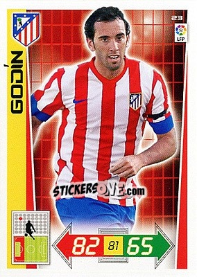 Sticker Godín - Liga BBVA 2012-2013. Adrenalyn XL n. 23 - Panini