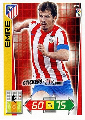 Sticker Emre Belözoğlu - Liga BBVA 2012-2013. Adrenalyn XL n. 29 - Panini