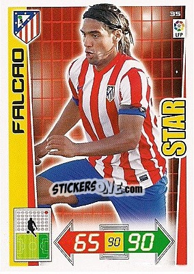 Sticker Falcao - Liga BBVA 2012-2013. Adrenalyn XL n. 35 - Panini