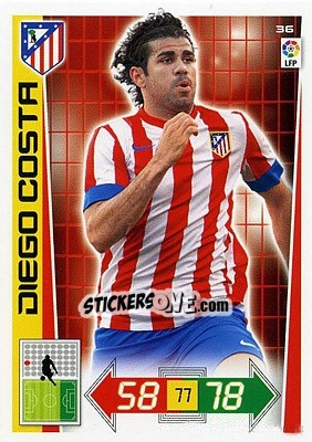 Sticker Diego Costa - Liga BBVA 2012-2013. Adrenalyn XL n. 36 - Panini