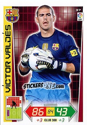 Sticker Víctor Valdés - Liga BBVA 2012-2013. Adrenalyn XL n. 37 - Panini
