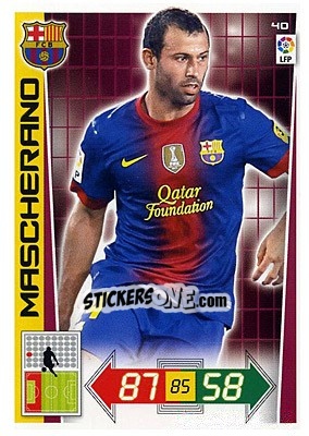 Sticker Mascherano - Liga BBVA 2012-2013. Adrenalyn XL n. 40 - Panini