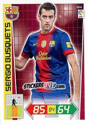 Sticker Sergio Busquets - Liga BBVA 2012-2013. Adrenalyn XL n. 44 - Panini