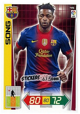 Sticker Alex Song - Liga BBVA 2012-2013. Adrenalyn XL n. 45 - Panini
