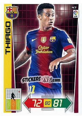 Sticker Thiago Alcántara - Liga BBVA 2012-2013. Adrenalyn XL n. 47 - Panini