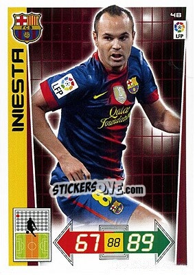 Sticker Iniesta - Liga BBVA 2012-2013. Adrenalyn XL n. 48 - Panini