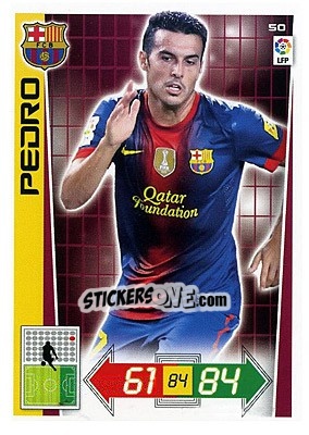 Sticker Pedro Rodríguez - Liga BBVA 2012-2013. Adrenalyn XL n. 50 - Panini